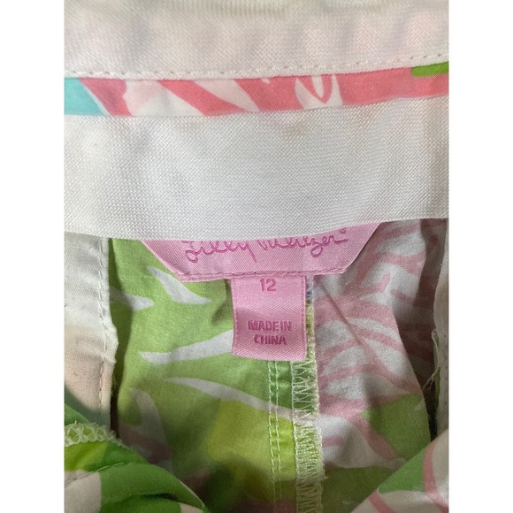 Lilly Pulitzer Capri Shorts Women's Size 12 Tropical Floral Print Cotton Pockets - Picture 3 of 11